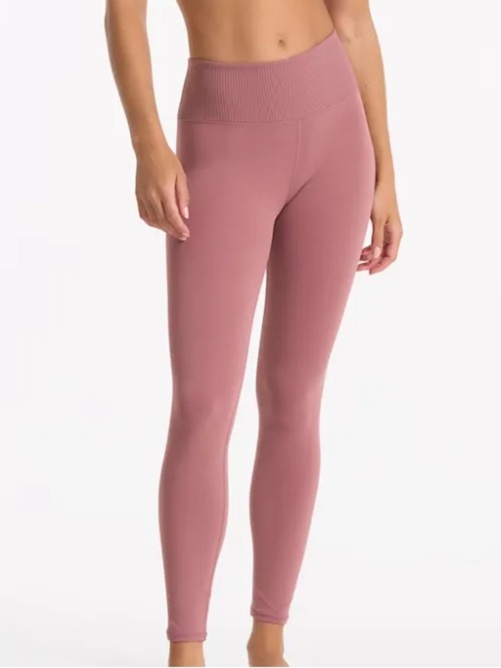 Vuori Studio High Rise Rib 7/8 Legging in Rosewood Pink Size Medium